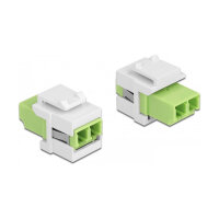 Keystone Modul LC Duplex Buchse zu LC Duplex Buchse lindgrün / weiß