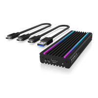 ICY BOX IB-1824ML-C31 Externes USB-C 3.2 Gehäuse für M.2 NVMe SSD mit LED-Beleuchtung