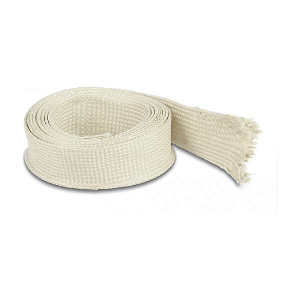 Geflechtschlauch aus Nomex Fasern 2 m x 25 mm weiß