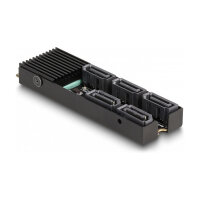 Konverter M.2 2280 Key B+M Stecker zu 5 x SATA mit Kühlkörper
