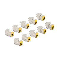 Keystone Modul RJ45 Buchse zu LSA Cat.6A werkzeugfrei gelb Set 10 Stück