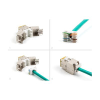 Keystone Modul RJ45 Buchse zu LSA Cat.6A werkzeugfrei gelb Set 10 Stück