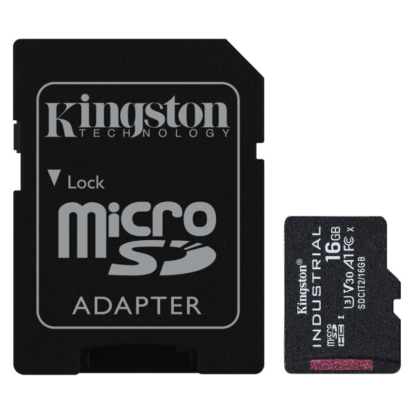 CARD 16GB Kingston Industrial microHC 100MB/s +Adapter