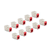 Keystone Modul RJ45 Buchse zu LSA Cat.6A werkzeugfrei rot Set 10 Stück