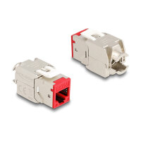 Keystone Modul RJ45 Buchse zu LSA Cat.6A werkzeugfrei rot Set 10 Stück