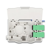 LWL Anschlussdose für Hutschiene mit Spleißhalter und 4 x SC Simplex Kupplung