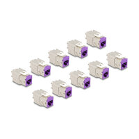 Keystone Modul RJ45 Buchse zu LSA Cat.6A werkzeugfrei violett Set 10 Stück