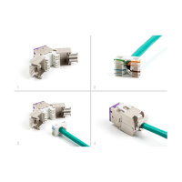 Keystone Modul RJ45 Buchse zu LSA Cat.6A werkzeugfrei violett Set 10 Stück