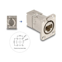 D-Typ RJ45 Einbaubuchse mit LSA Anschluss Cat.6A STP Metall