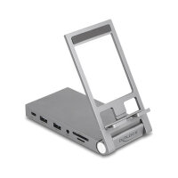 Tablet und Notebook Dockingstation 4K mit integrierter Halterung - HDMI / USB / Hub / SD / Micro SD / PD 3.0 - klappbar