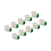 Keystone Modul RJ45 Buchse zu LSA Cat.6A werkzeugfrei grün Set 10 Stück