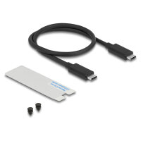 USB 40 Gbps Gehäuse für 1 x M.2 NVMe SSD im Gaming Style mit LED und Lüfter - werkzeugfrei