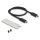 USB 40 Gbps Gehäuse für 1 x M.2 NVMe SSD im Gaming Style mit LED und Lüfter - werkzeugfrei