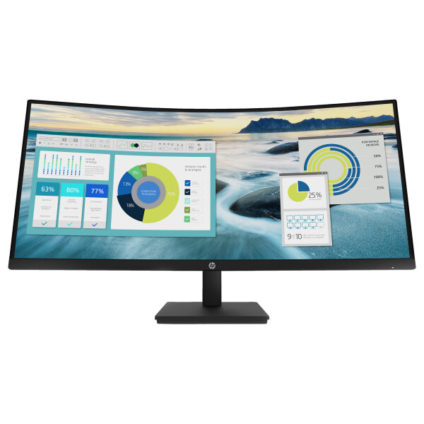 86.36cm/34 (3440x1440) HP P34hc G4 Curved 21:9 5ms 60Hz HDMI DisplayPort USB-C VESA Speaker WQHD Black