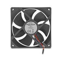 Axiallüfter 12 V DC, 92 x 92 x 25 mm schwarz
