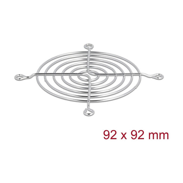 Lüftergitter 92 x 92 mm silber