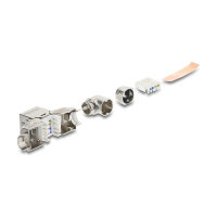 Keystone Modul RJ45 Buchse zu LSA Cat.6A mit Metall Latch werkzeugfrei 90° winkelbar geschirmt