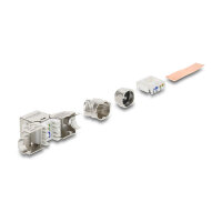 Keystone Modul RJ45 Buchse zu LSA Cat.6A werkzeugfrei 45° winkelbar geschirmt