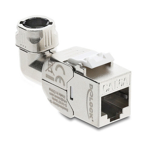 Keystone Modul RJ45 Buchse zu LSA Cat.6A werkzeugfrei 90° winkelbar geschirmt für Kabeldurchmesser von 5,0 - 8,5 mm
