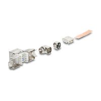 Keystone Modul RJ45 Buchse zu LSA Cat.6A werkzeugfrei 90° winkelbar geschirmt für Kabeldurchmesser von 5,0 - 8,5 mm