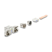 Keystone Modul RJ45 Buchse zu LSA Cat.6A mit Metall Latch werkzeugfrei 45° winkelbar geschirmt