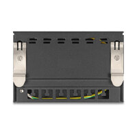 Leergehäuse 6 Port für Keystone RJ-Module schwarz - zur Montage an Tisch, Wand oder Hutschiene