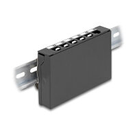 Leergehäuse 6 Port für Keystone RJ-Module schwarz - zur Montage an Tisch, Wand oder Hutschiene