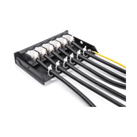 Leergehäuse 6 Port für Keystone RJ-Module schwarz - zur Montage an Tisch, Wand oder Hutschiene