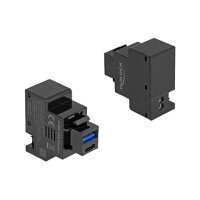 Keystone Modul mit USB Typ-A und USB Type-C™ Ladebuchse PD 20 W schwarz