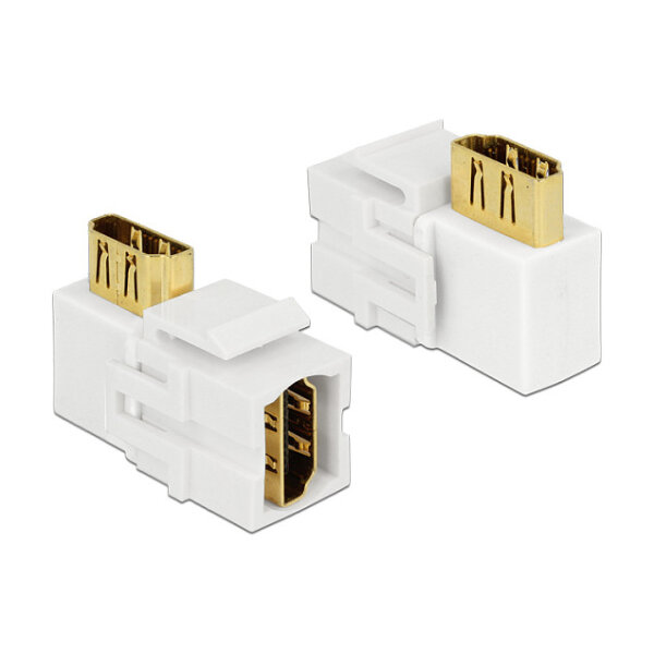 Keystone Modul HDMI Buchse > HDMI Buchse 90° gewinkelt weiß