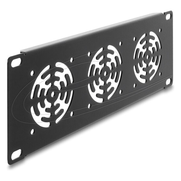 10? 2 HE Rackblende für 3 Lüfter 60 x 60 mm dunkelgrau