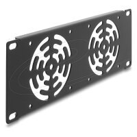 10? 2 HE Rackblende für 2 Lüfter 80 x 80 mm...