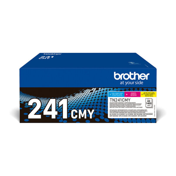 Brother Toner TN-241CMY Multipack (C/M/Y) bis zu 1.400 Seiten nach ISO/IEC 19798
