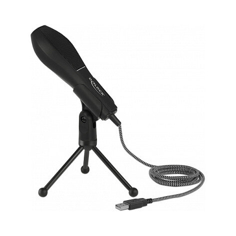 Delock USB Kondensator Mikrofon mit Tischständer - ideal für Gaming, Skypen und Gesang