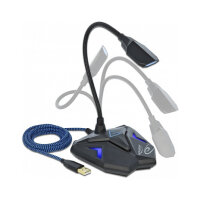 Delock Desktop USB Gaming Mikrofon mit Schwanenhals und Mute Button