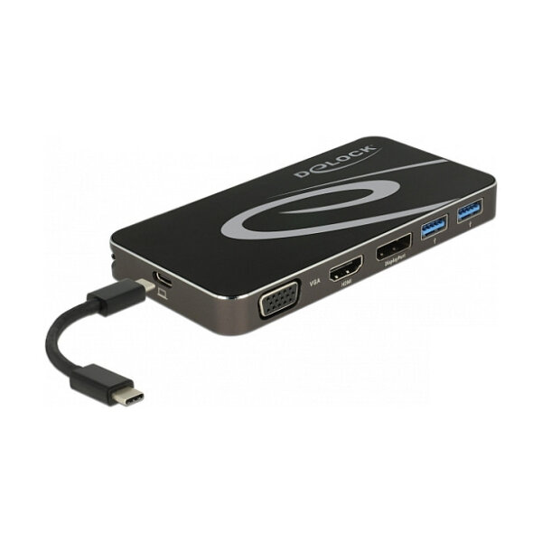 USB Type-C™ 3.2 Dockingstation 4K HDMI + DP / 1080p VGA, USB Hub und PD 3.0