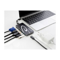 USB Type-C™ 3.2 Dockingstation 4K HDMI + DP / 1080p VGA, USB Hub und PD 3.0
