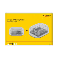 USB Type-C™ Dockingstation für 2 x SATA HDD / SSD transparent