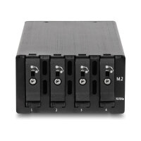 Slim Bay Wechselrahmen für 4 x M.2 NVMe SSD mit Slim SAS SFF-8654 Anschluss