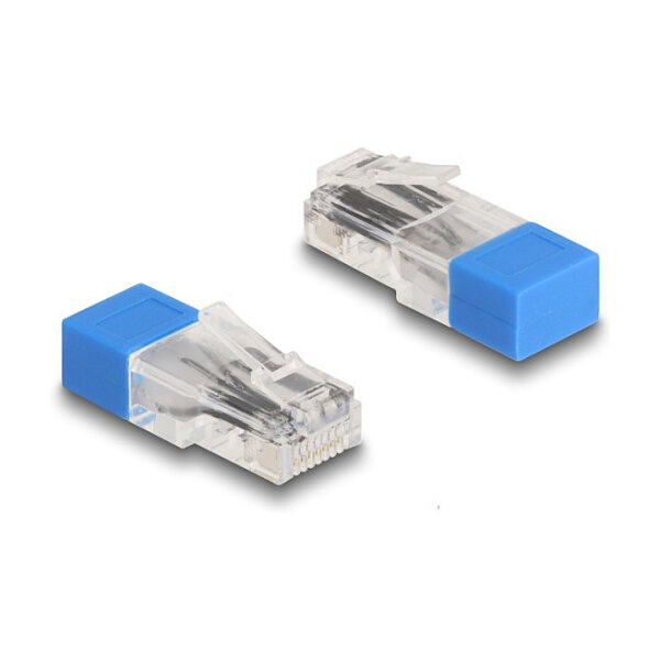 RJ45 Stecker mit Abschlusswiderstand 120 Ohm blau