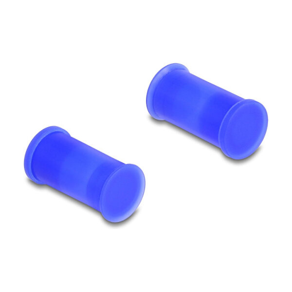 DL4 Staubschutz für Stecker und Buchse, Silikon, 2-teilig, blau 10er Set