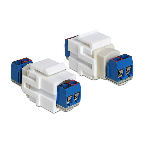 Keystone Modul 2 Pin Terminalblock > Terminalblock weiß
