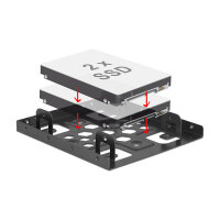 Aluminium Einbaurahmen 2 x 2.5? zu 3.5? schwarz