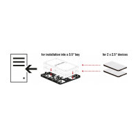 Aluminium Einbaurahmen 2 x 2.5? zu 3.5? schwarz