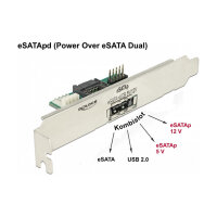 Slotblech 1 x eSATApd 5 V / 12 V