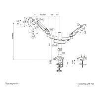 Neomounts DS70-750BL2 Tischhalterung für 17-27" Bildschirme - Schwarz
