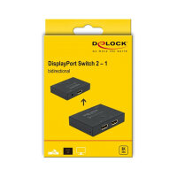 DisplayPort 2 - 1 Umschalter bidirektional 8K 30 Hz