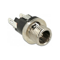 Steckverbinder DC 5,5 x 2,1 x 9,5 mm Buchse zum Einbau Lötversion