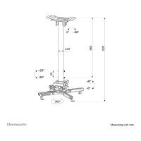 Neomounts Universelle Deckenhalterung für Projektoren. höhenverstellbar (60.5-90.5 cm) 35KG CL25-540BL1