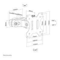 Stangenhalterung. voll beweglich. (Ø28-60 mm) für 17-32" Bildschirme 8KG FL40-430BL11 Neomounts